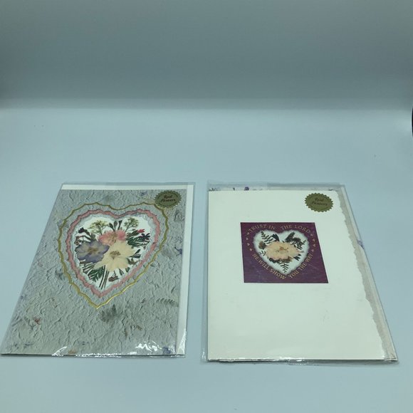 Pressed Flower Cards - Set of 2 - Picture 1 of 2